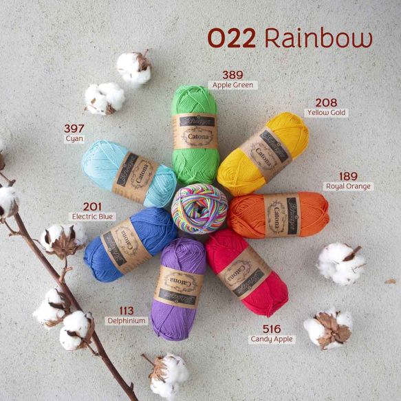 Scheepjes Catona Chroma 50gm - 022 Rainbow