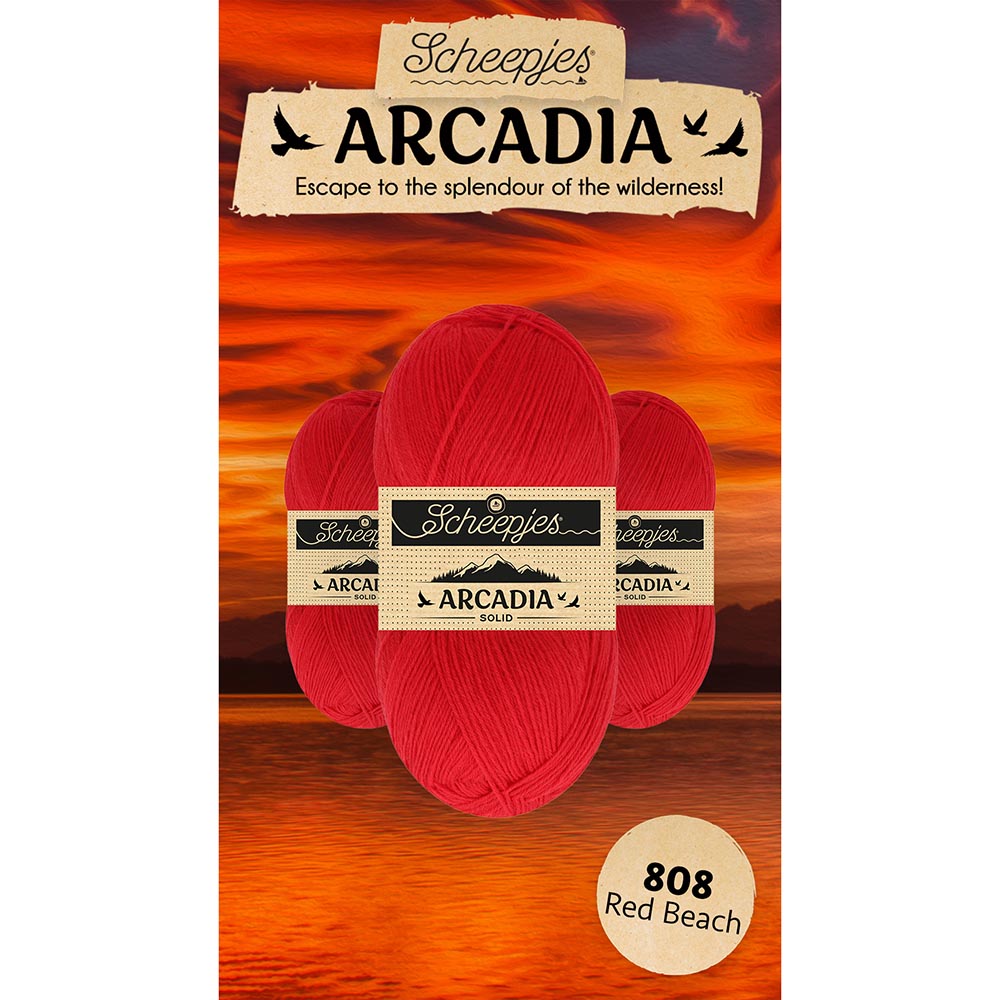 Scheepjes Arcadia Solid - 808 Red Beach