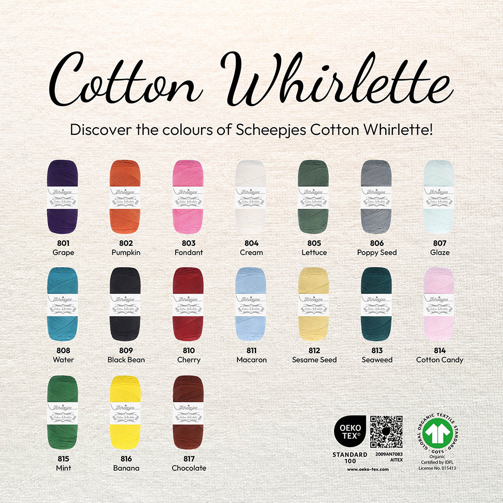 NEW!! Scheepjes Cotton Whirlette - 804 Cream