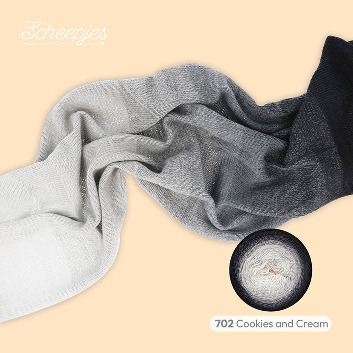 NEW!! Scheepjes Cotton Whirl  702 Cookies & Cream - 100% Organic Cotton