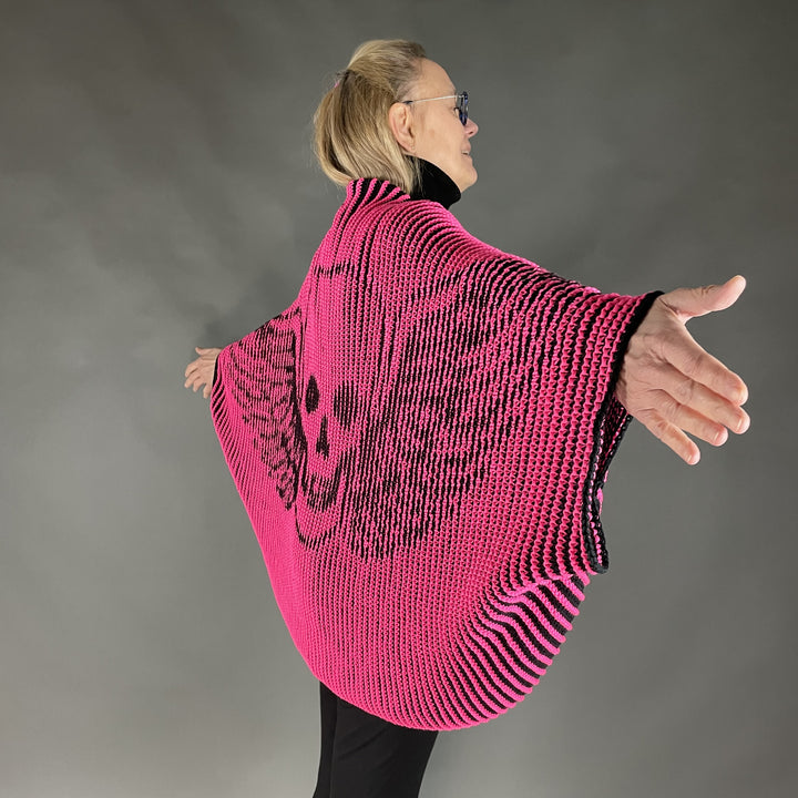 PREORDER Lola Illusion Knitted Soul Warmer - Flying Skull - 8ply