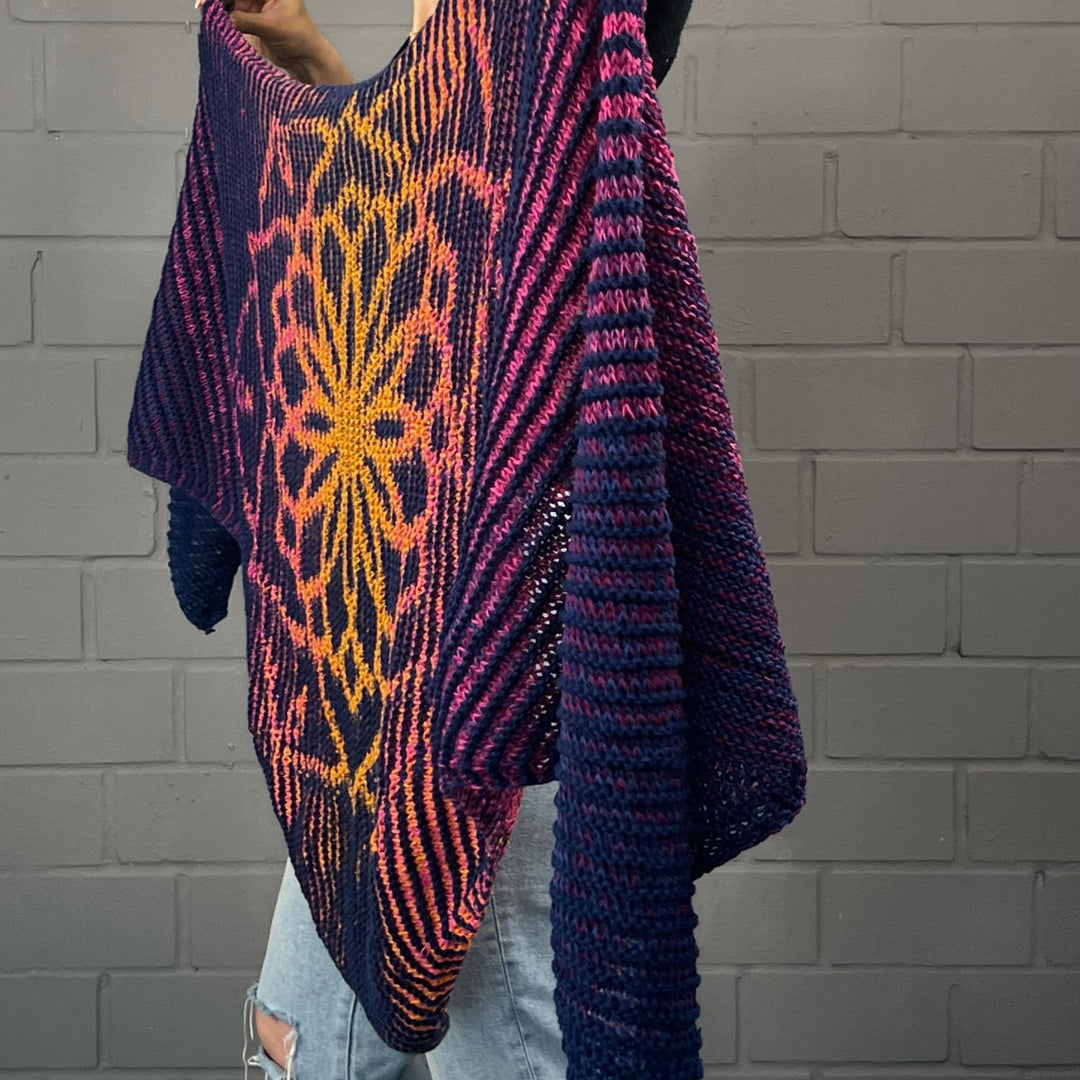 PREORDER Lola Illusion Knitted Scarf - Mandala - 8ply