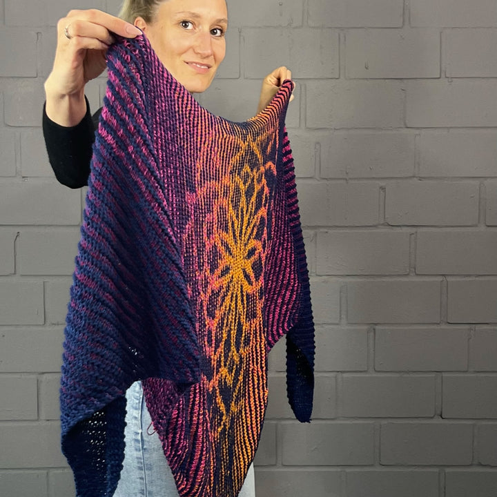 PREORDER Lola Illusion Knitted Scarf - Mandala - 8ply