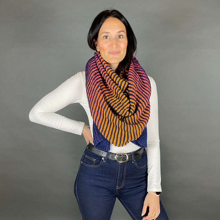 PREORDER Lola Illusion Knitted Scarf - Mandala - 8ply