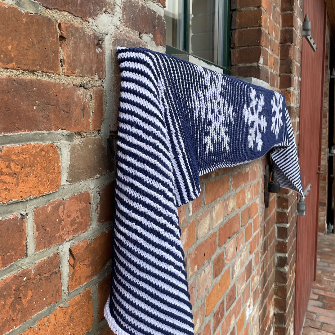 PREORDER Lola Illusion Knitted Scarf - Snowflake - 8ply