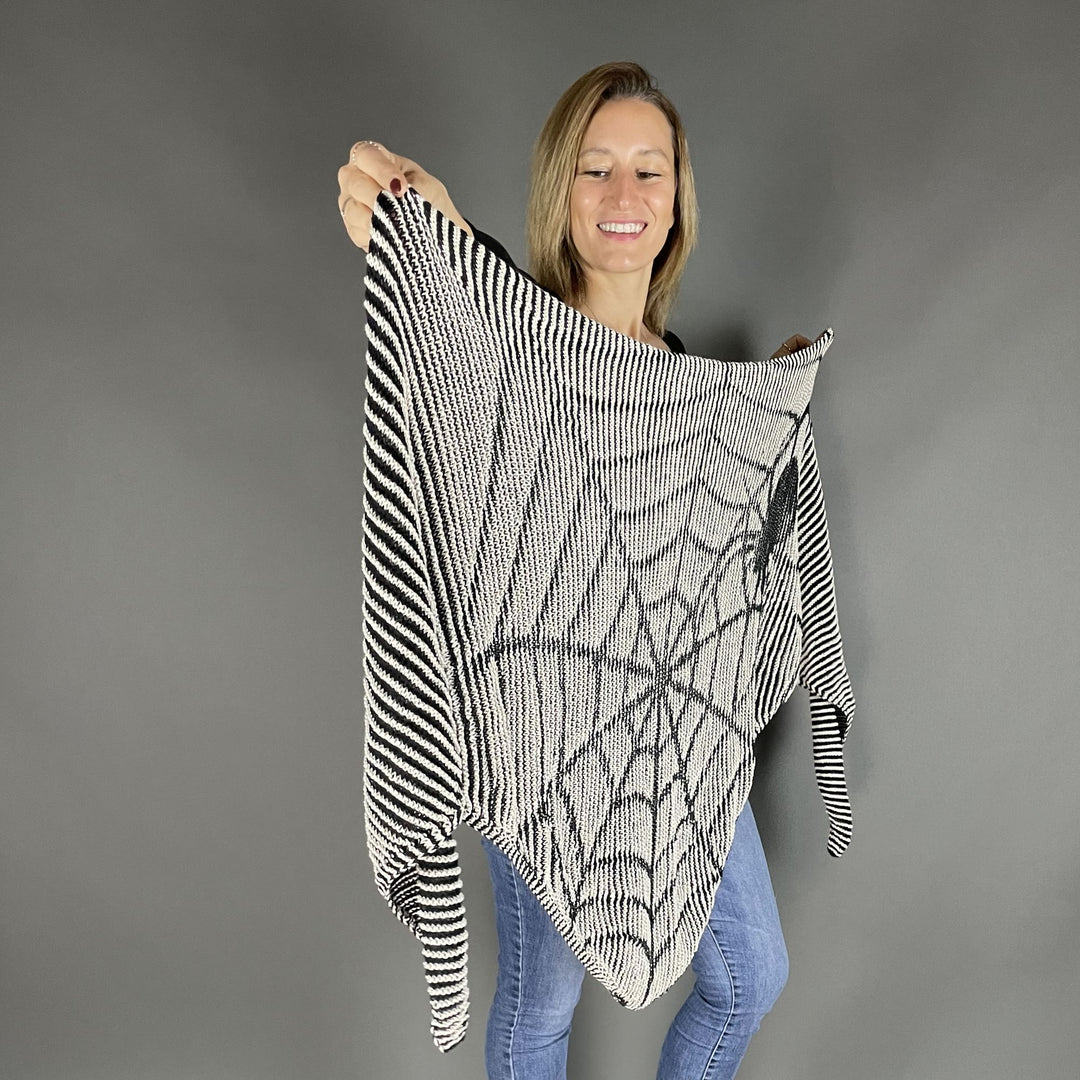 PREORDER Lola Illusion Knitted Scarf - Spider Web 4ply