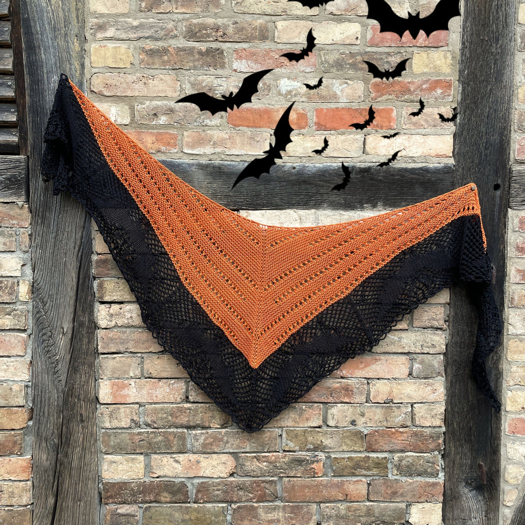 NEW!! Lola Bat Motif Scarf - Filet Knitting - PREORDER