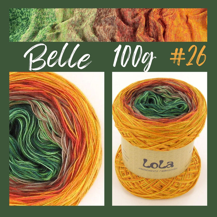 Knitting set including PDF knitting instructions LoLa Belle 4-ply gradient yarn Bobbel Lace shawl green