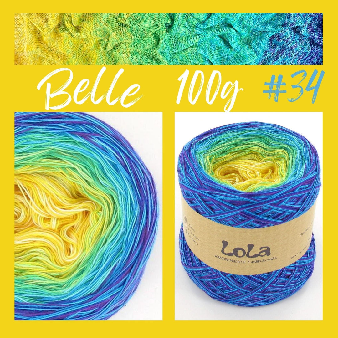 Knitting set including PDF knitting instructions LoLa Belle 4-ply gradient yarn Bobbel Lace shawl green