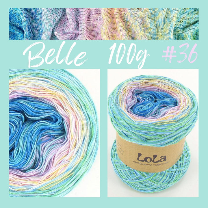 Crochet Yarn set LoLa Belle 4ply SIS Homemade semicircular shawl Wildberry